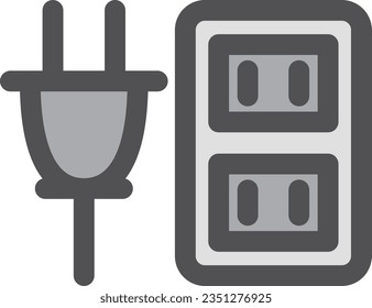 Single item icon of color simple electrical appliance outlet plug