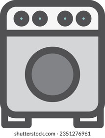 Single item icon for color simple electrical appliances Drum-type washing machine