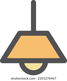 Single item icon for color simple electrical appliances fluorescent lamp