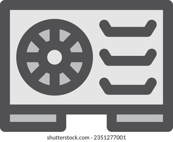 Single item icon for color simple electrical appliance outdoor unit