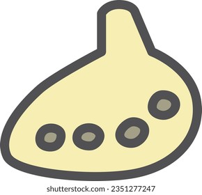 Single item icon of color simple musical instrument ocarina