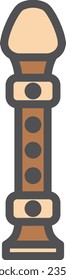 Icono de elemento único del grabador de instrumentos musicales simples de color