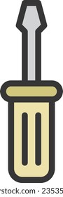 Single item icon for color tools Minus screwdriver