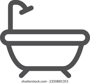 Single item icon of line drawing simple electric appliance Bathtub