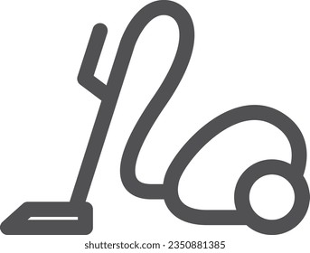 Single item icon of line drawing simple electrical appliance vacuum cleaner