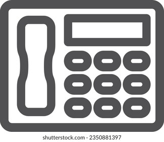 Single item icon of line drawing simple electrical appliance Landline phone