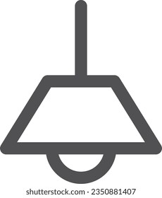 Single item icon of line drawing simple electrical appliance fluorescent lamp