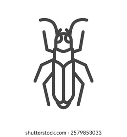 Single item icon of line drawing mini insect: Myelago beetle