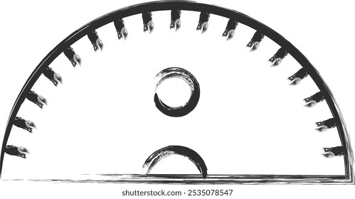 Ícone de item único relacionado com pincel escrevendo materiais de ensino: protrator