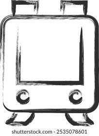 Single item icon related to brush writing teaching materials school bag