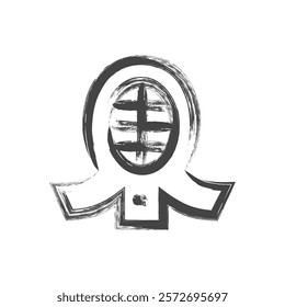 Single item icon related to brush writing sports Kendo armor