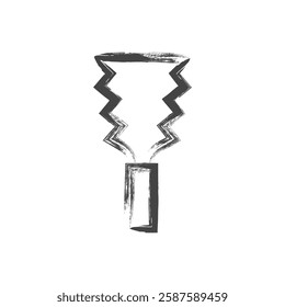 Single item icon related to brush writing tools Double-edged saw