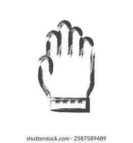Single item icon related to brush writing tools: work gloves