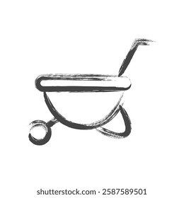 Single item icon related to brush writing tools Transport trolley