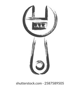 Single item icon related to brush writing tools Wrench