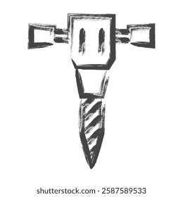Single item icon related to brush writing tools: Rock drill
