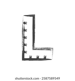 Single item icon related to brush writing school tools L-shaped ruler