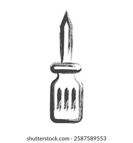 Single item icon related to brush writing tools: screwdriver