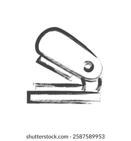 Single item icon related to brush writing school tools: Stapler