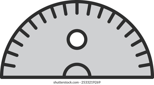 Ícone de item único relacionado às ferramentas de ensino de cores: Protrator