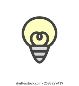 Single item icon related to color daily necessities home appliances light bulb