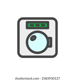 Single item icon related to color daily necessities home appliances drum type washing machine