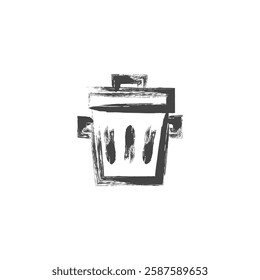 Single item icon related to daily necessities home appliances written by brush: trash can