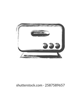 Single item icon related to daily necessities home appliances written in brush Air conditioner