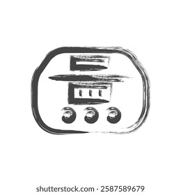 Single item icon related to daily necessities home appliances written by brush: Rice cooker