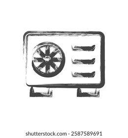 Single item icon related to daily necessities home appliances outdoor unit