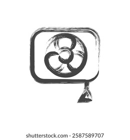 Single item icon related to daily necessities home appliances written by brush Ventilation fan