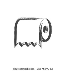 Single item icon related to daily necessities home appliances written by brush: Toilet paper