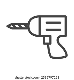 Single item icon related to line drawing tools: electric drill