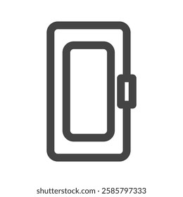 Single item icon related to line drawing school tools Pencil case
