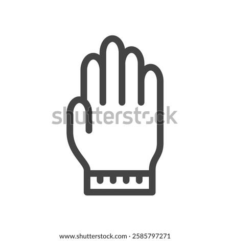 Single item icon related to line drawing tools: work gloves