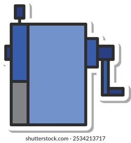 Ícone de item único relacionado à ferramenta de materiais de ensino adesivo Apontador de lápis