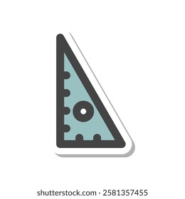 Single item icon related to sticker school tools Triangular ruler