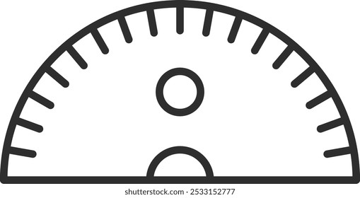 Single item icon related to teaching materials: Protractor