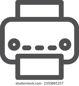 Single item icon of simple line drawing electrical appliance printing machine
