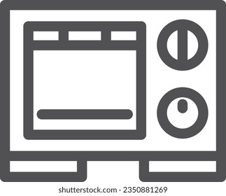Single item icon of simple line drawing electrical appliances oven