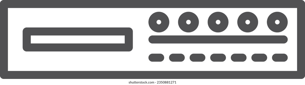 Single item icon of simple line drawing electrical appliance CD player