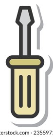 Single item icon for sticker-style tools Flathead screwdriver