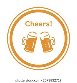 [Single item] Illustration of a toast with a beer mug