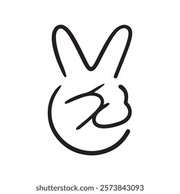 [Single item] Peace sign illustration material