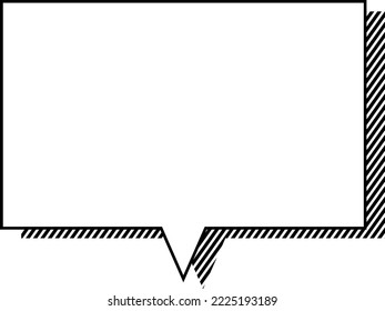 It is a single item with a simple speech bubble with cartoon-style shadows. Monochrome illustrations that are easy to use.