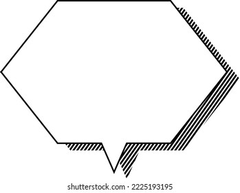 It is a single item with a simple speech bubble with cartoon-style shadows. Monochrome illustrations that are easy to use.