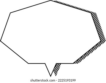 It is a single item with a simple speech bubble with cartoon-style shadows. Monochrome illustrations that are easy to use.