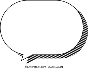 It is a single item with a simple speech bubble with cartoon-style shadows. Monochrome illustrations that are easy to use.