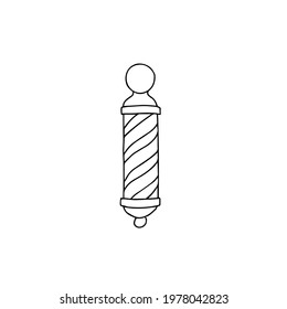 Single items on the theme of barbershop. Vector illustration of elements for the design of barbershops, posters, signage, postcards, stickers and salons. Doodle isolated on white background