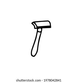 Single items on the theme of barbershop. Vector illustration of elements for the design of barbershops, posters, signage, postcards, stickers and salons. Doodle isolated on white background